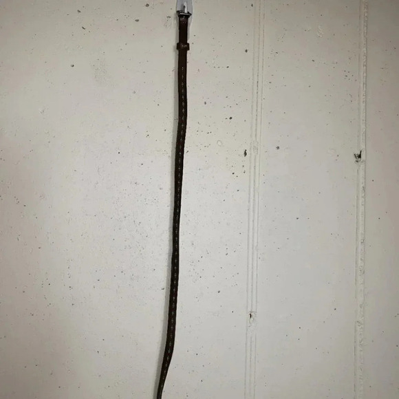 Brown genuine‎ leather Small belt w/turquoise - Picture 3 of 5